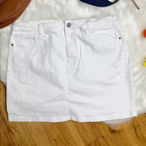 Emory Park white jean mini skirt